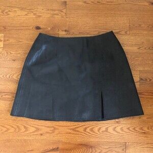 Brown Faux Leather Mini Skirt